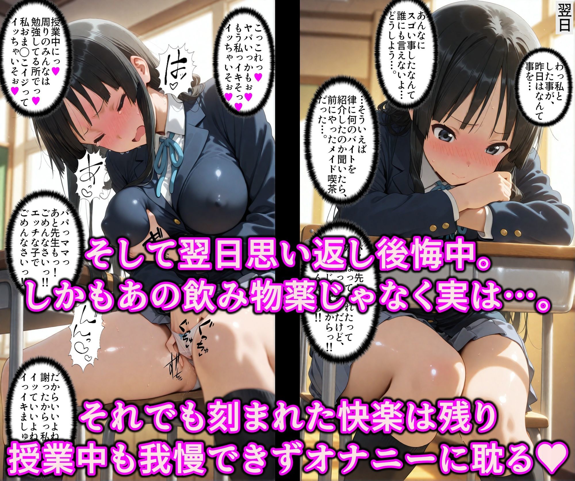 ちがっ！？エッチになったのは薬のせい！！現役黒髪けいおん部員がAVデビュー！？極太チンポでアヘ堕ちいいなり淫乱女優 サンプル8ページ目