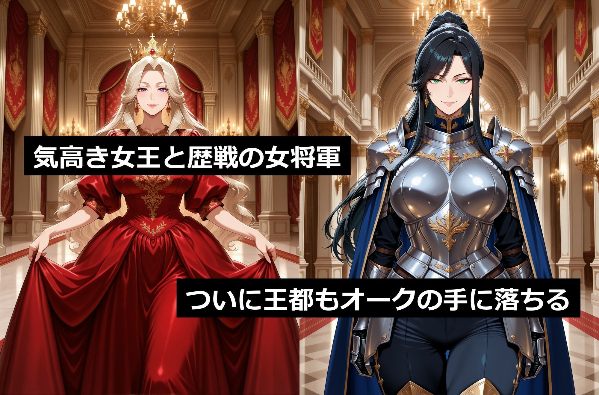 オークに敗北した国5〜女王・女将軍編〜 サンプル1ページ目