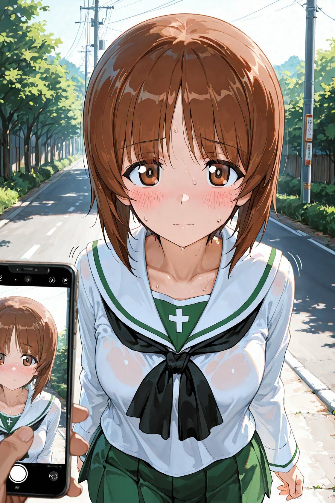 特殊な催●アプリを使って エッチモードになった戦車女子たち サンプル1ページ目