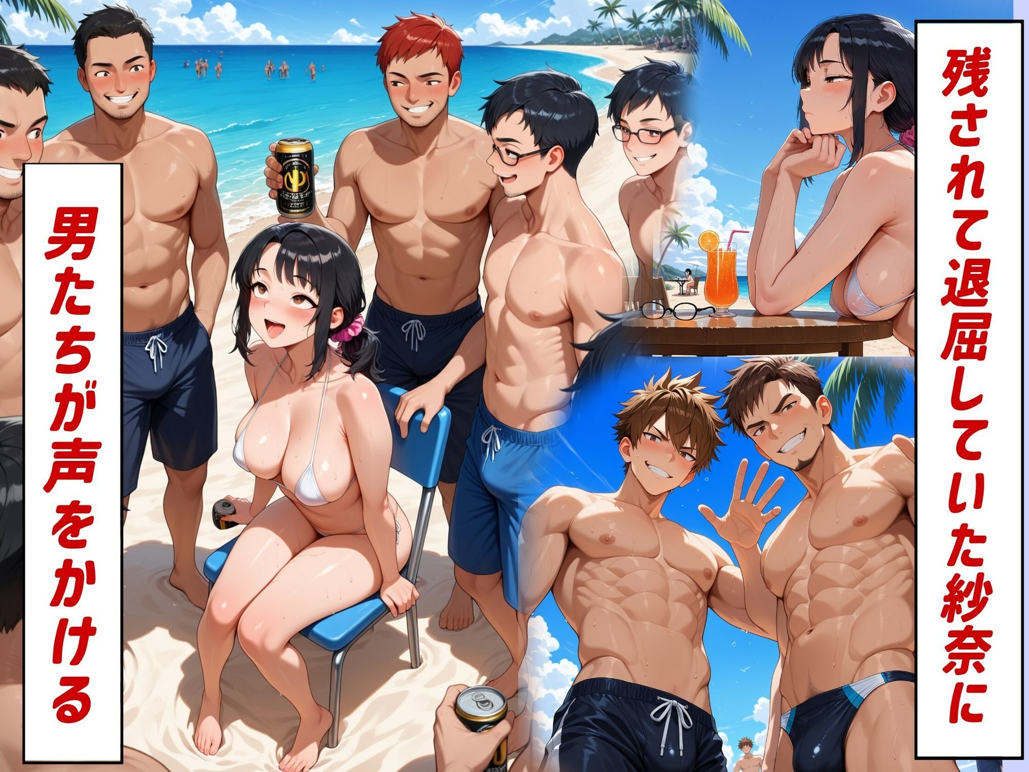 妻が俺のいない間に浜辺でナンパされた件 サンプル4ページ目