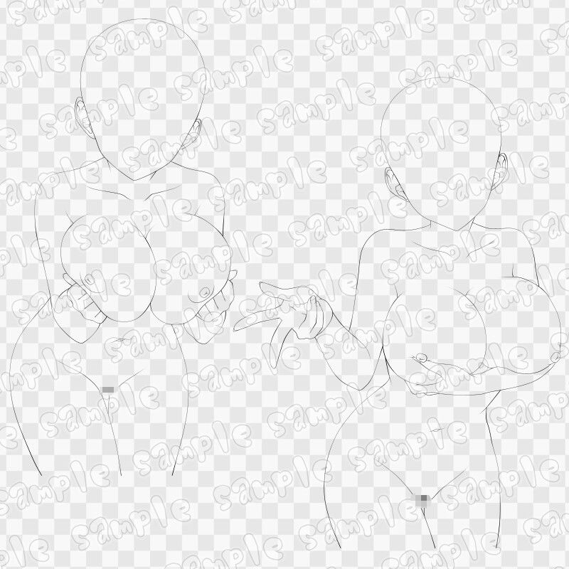線画素材集［手］121 サンプル2ページ目