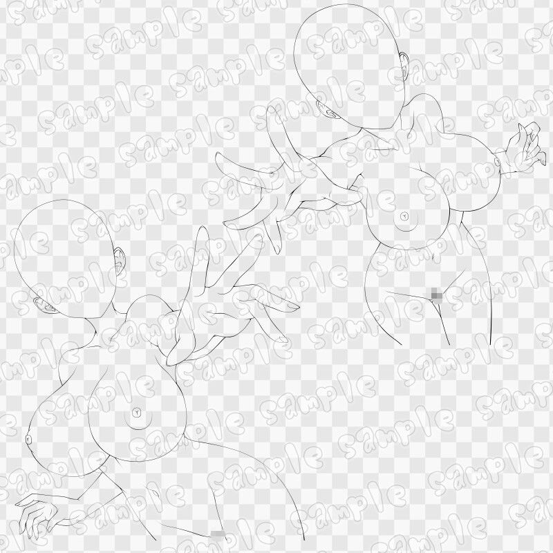線画素材集［手］126 サンプル2ページ目