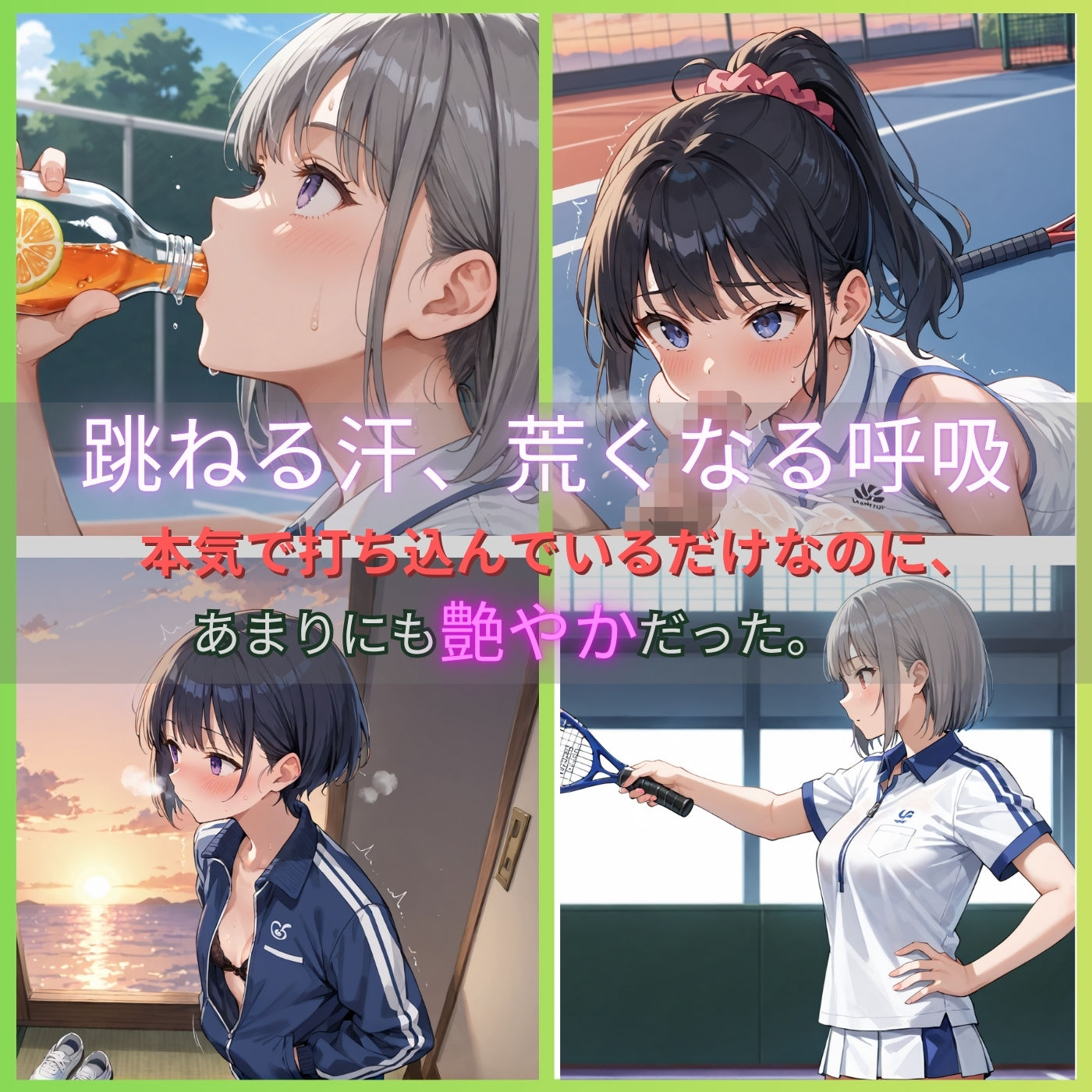 学園性活！ユニフォームに滲む汗 テニス部の本気がエロい3【汗かく美少女の厳選CG332枚収録】PC向け サンプル1ページ目