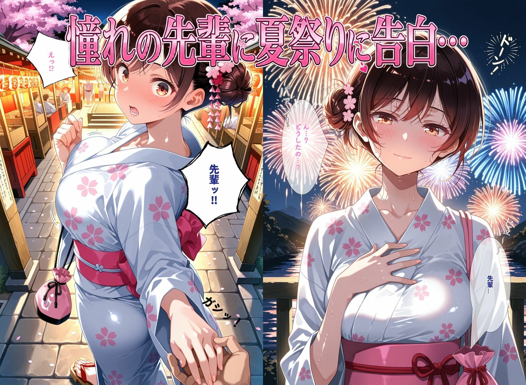 浴衣アヘハメ失禁録〜他人の前でブチ犯●れ、漏らし狂うメス彼女のすべて〜  〜一〇瀬ちづる  前編〜 サンプル2ページ目