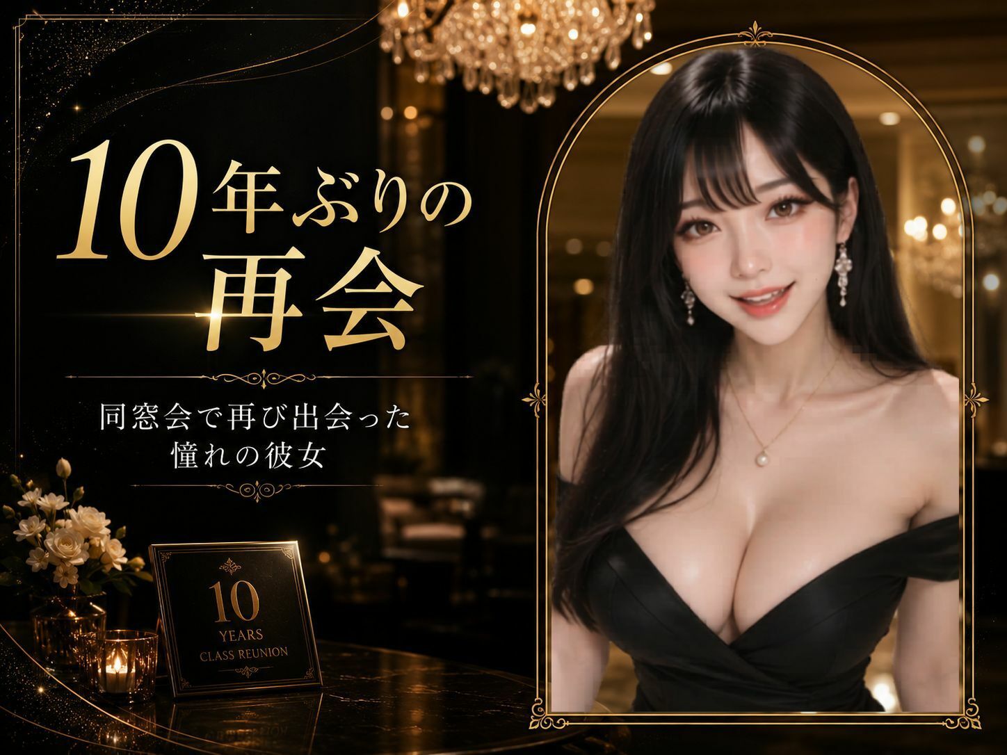 【音声付きOP】セレブ人妻、同窓会で不倫。10年ぶりに再会した憧れの彼女は、夫には言えないほど欲求不満だった サンプル1ページ目