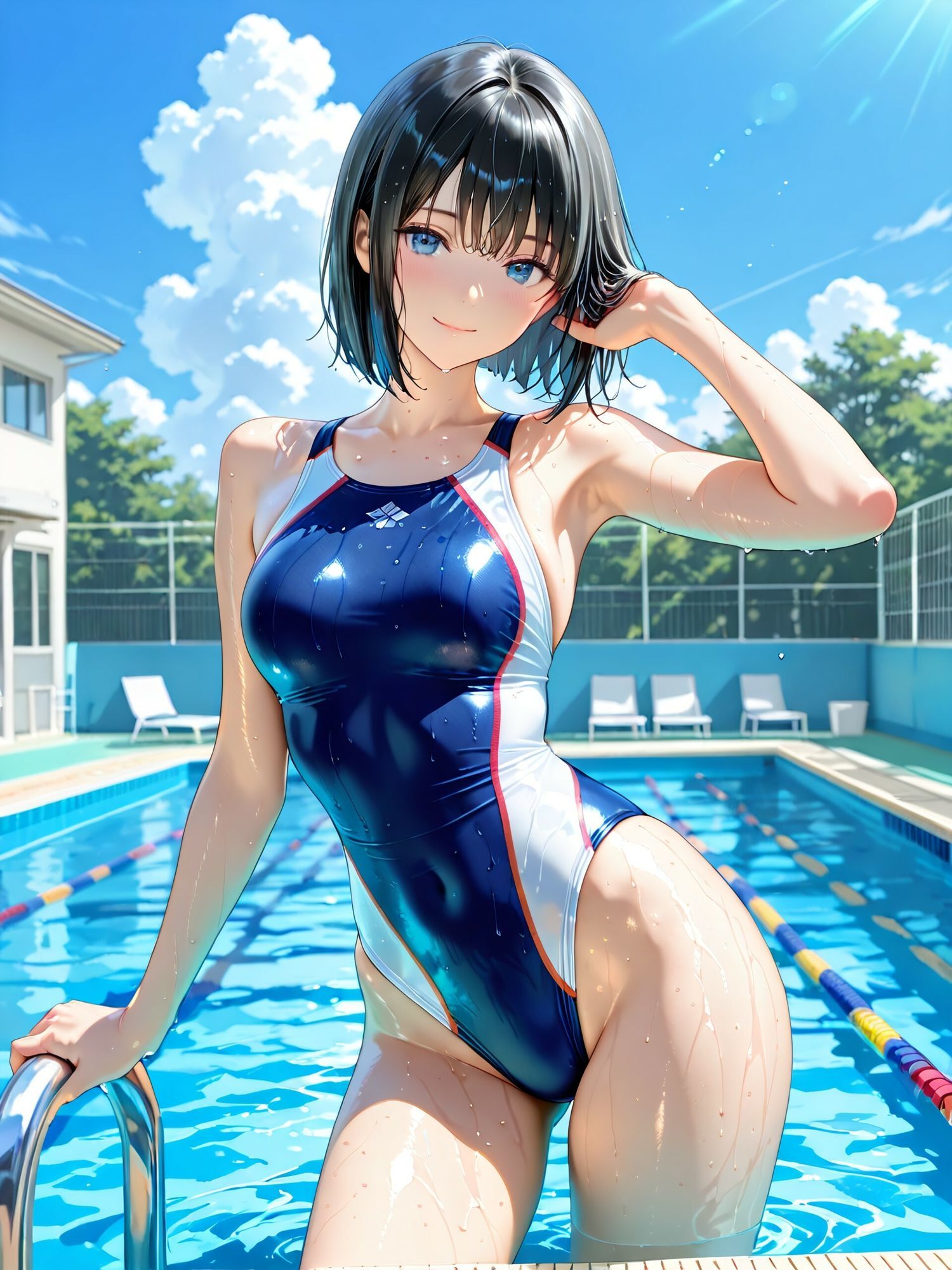 競泳水着の女の子4 サンプル1ページ目