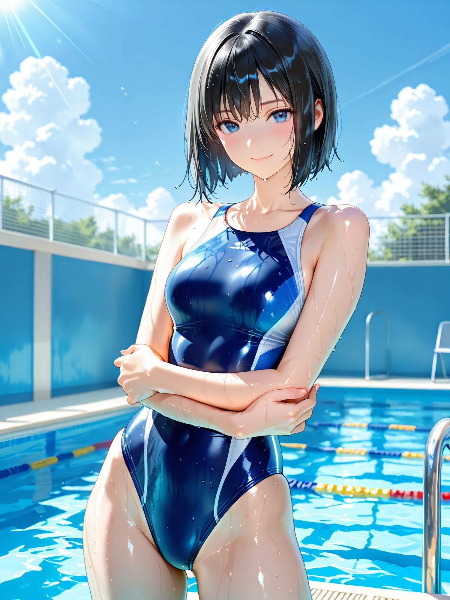 競泳水着の女の子4 サンプル2ページ目