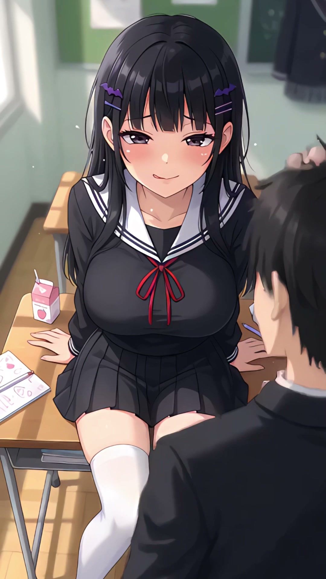 【スマホ縦型フルボイス】ぬるぬる動く！制服JKに中出しセックス33連発 サンプル1ページ目