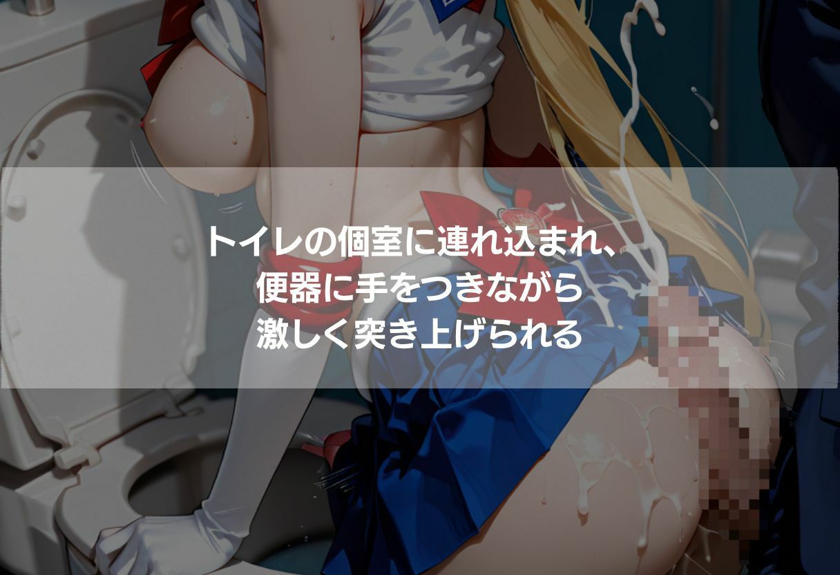 ふたなり巨乳3美少女 金髪青髪黒髪の教室・トイレ・森中出し 342枚 サンプル4ページ目
