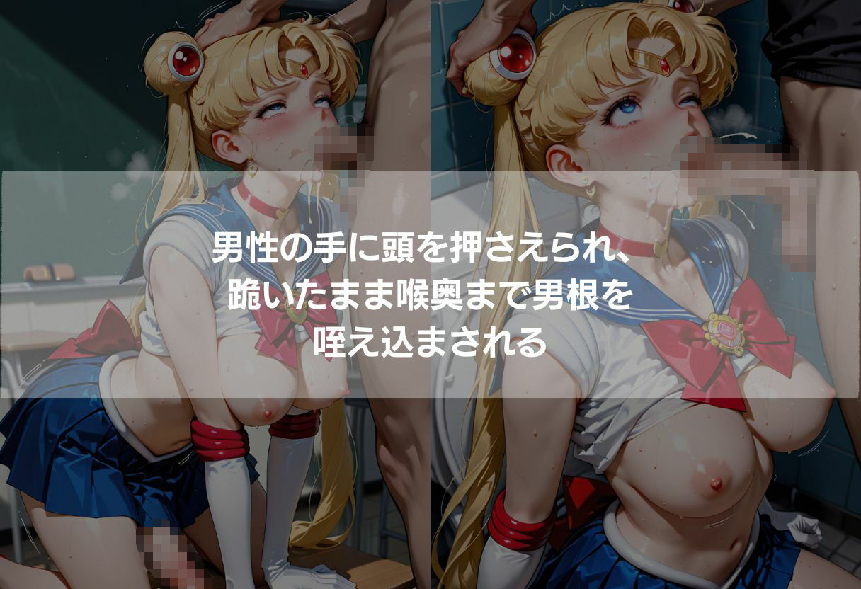 ふたなり巨乳3美少女 金髪青髪黒髪の教室・トイレ・森中出し 342枚 サンプル7ページ目