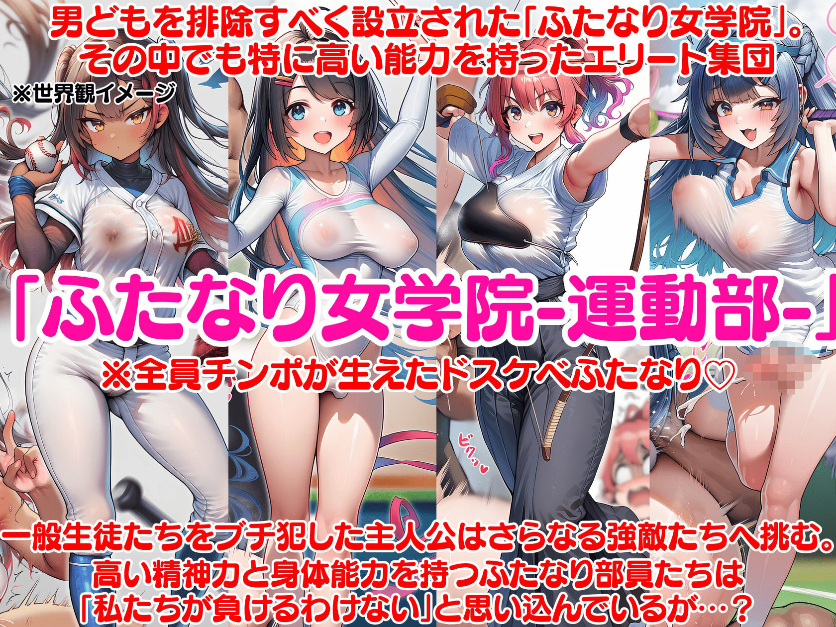 ふたなり即堕ち学園-運動部編- 〜鍛え上げても結局アヘ顔無様敗北射精〜 サンプル1ページ目