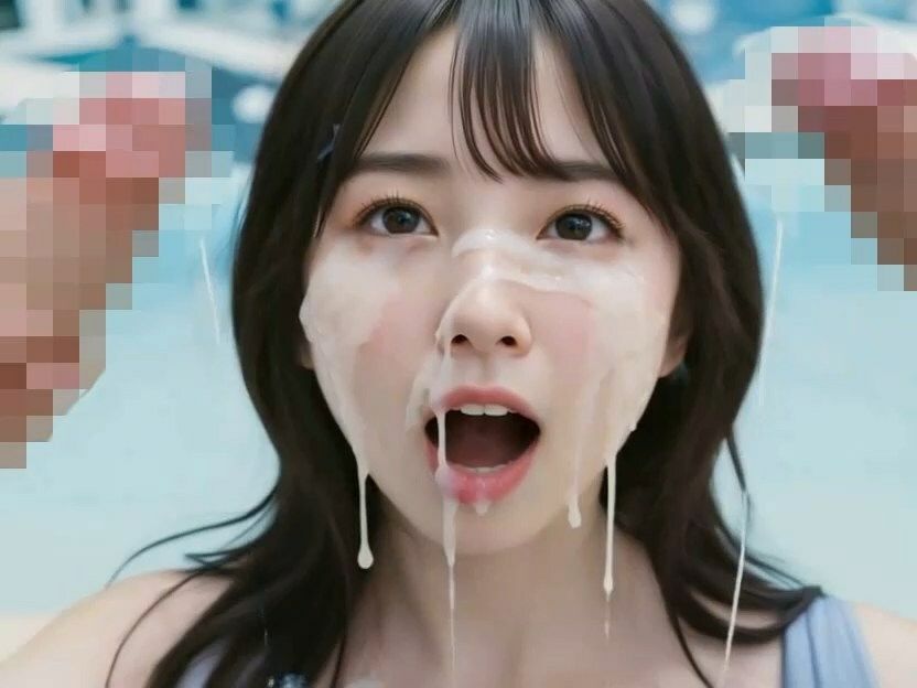 アイドルの笑顔に大量顔射プールサイド撮影会 サンプル3ページ目