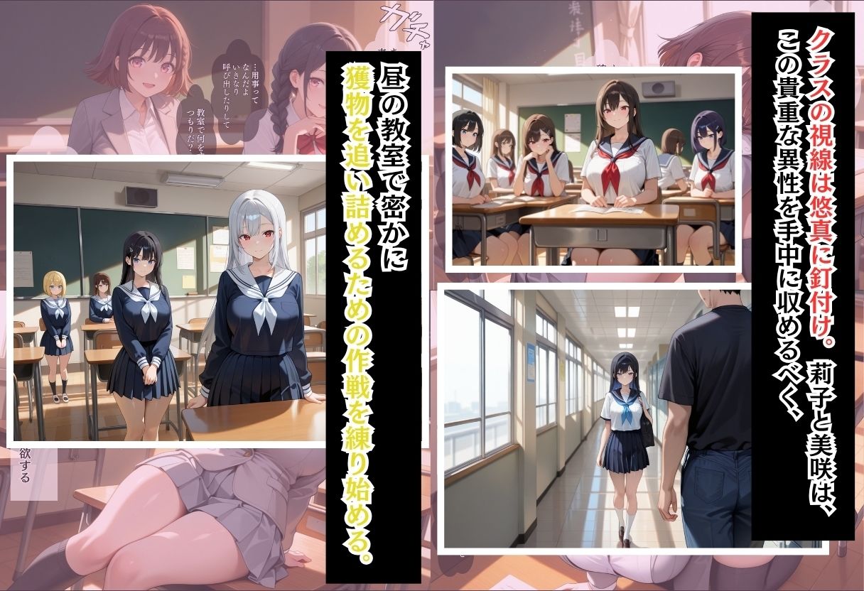 間違って女子校に入学したらムチムチ女子校生に毎日中出しを要求される学園生活〜更衣室のボブ＆三つ編み編〜 サンプル2ページ目