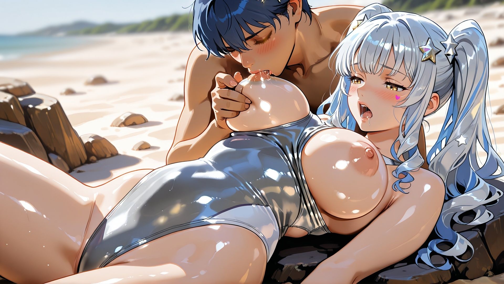 【4k120FPSフルアニメーション動画】乳もみ、乳首責め ビーチで青姦SEX 見られちゃたらどうしよう！！ ルナは我慢できません サンプル5ページ目