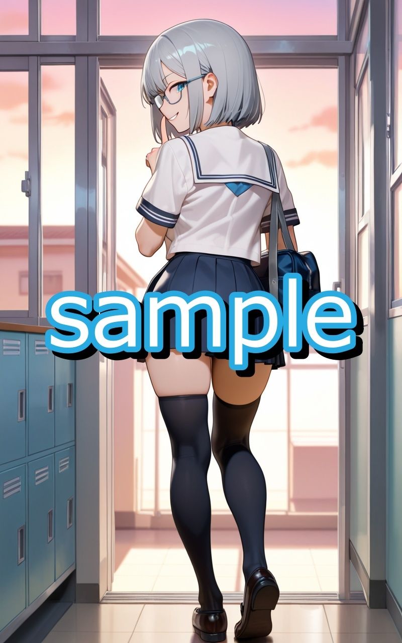 眼鏡っ娘サキュバスが学生時代モテなかった非モテ君のために学生服デートと対価にこってり搾精するイラスト集 サンプル2ページ目