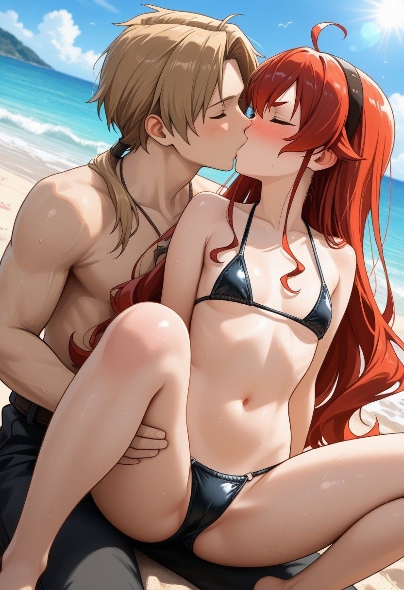 エ◯ス、ギ◯ーヌが際どい水着姿でビーチでセックスする【CG204枚】 サンプル3ページ目