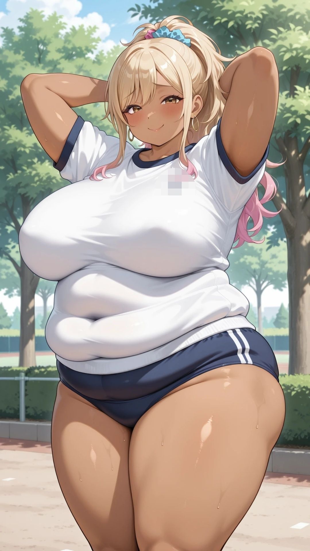 ぽっちゃりブルマ黒ギャルと公園エッチ サンプル2ページ目