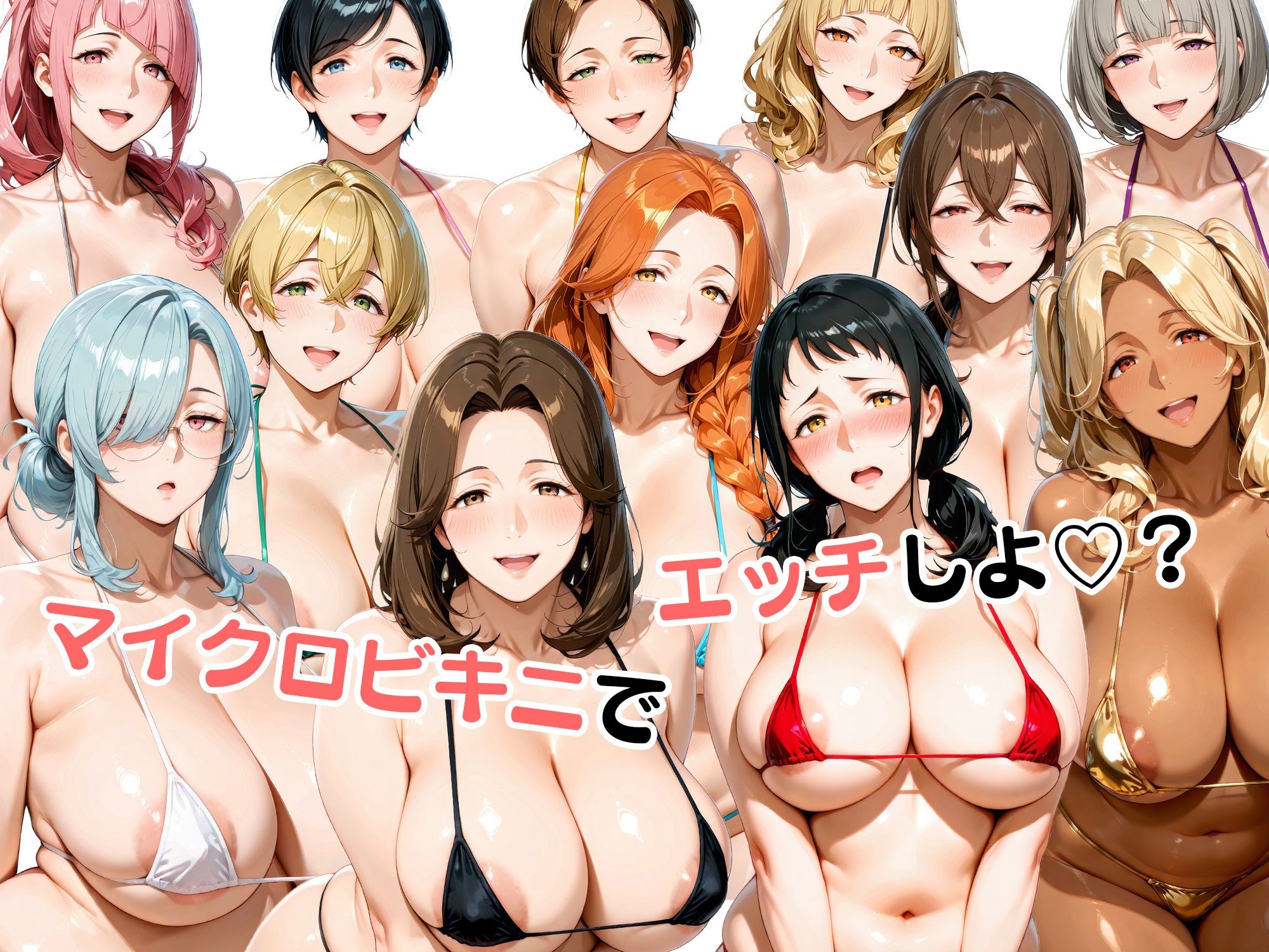 マイクロビキニで不倫セックスを楽しむ12人の人妻 サンプル10ページ目
