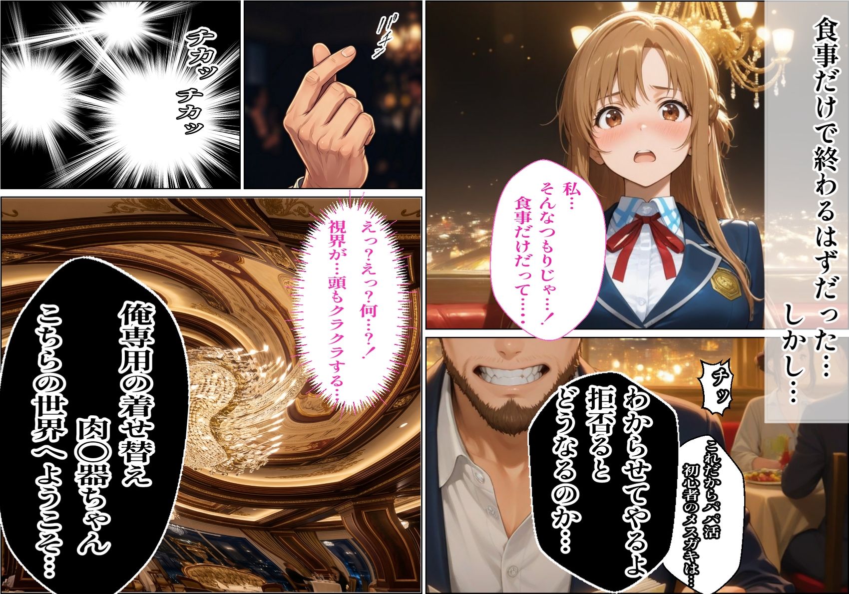【パパ活×催〇】放課後の裏バイト-パパ活初心者の処女J〇が催〇で『パパ専用着せ替え肉便器』になっちゃった話-結城ア〇ナ- サンプル3ページ目