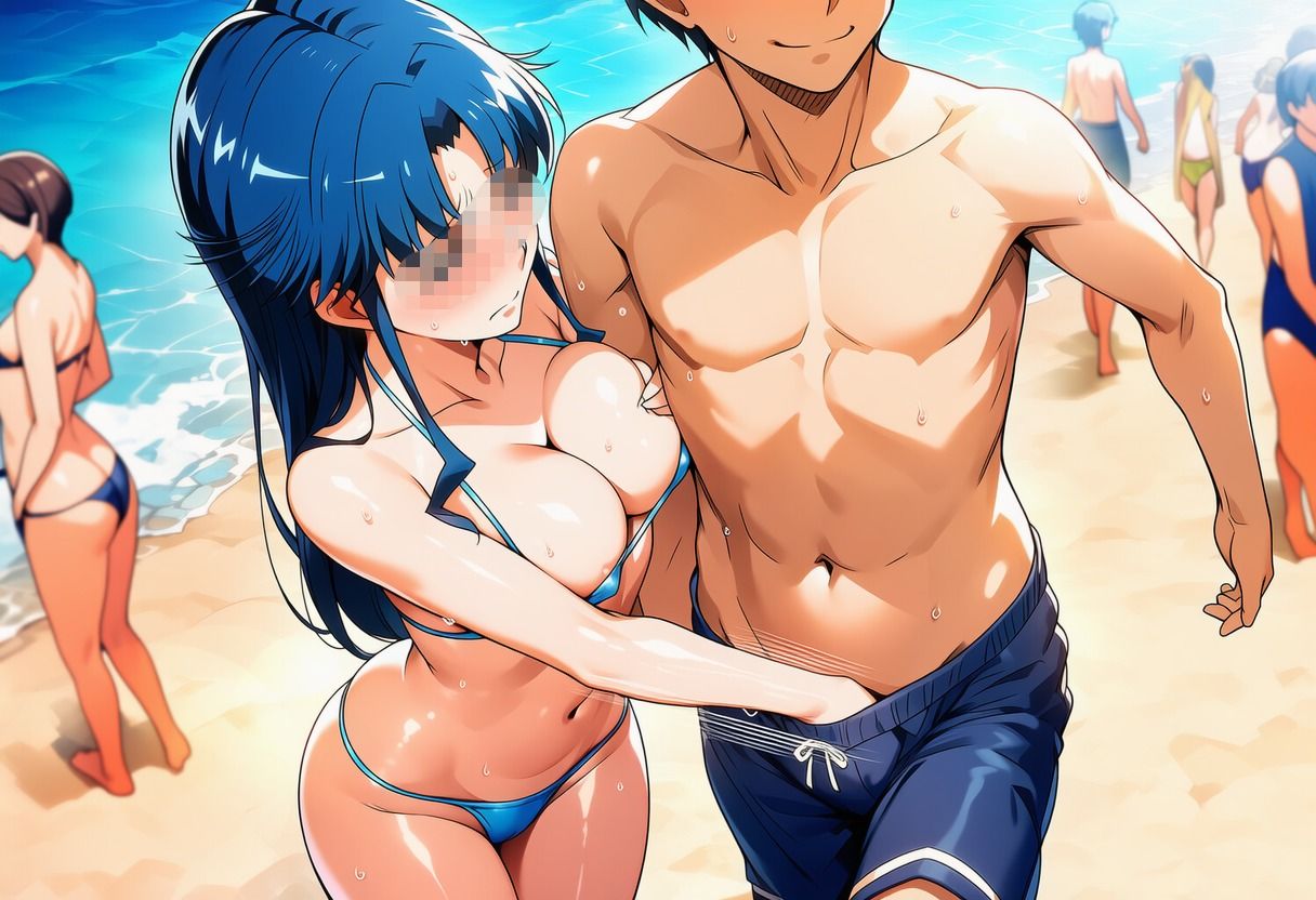 真夏のビーチで遊ぼう（藤〇綾編） サンプル2ページ目