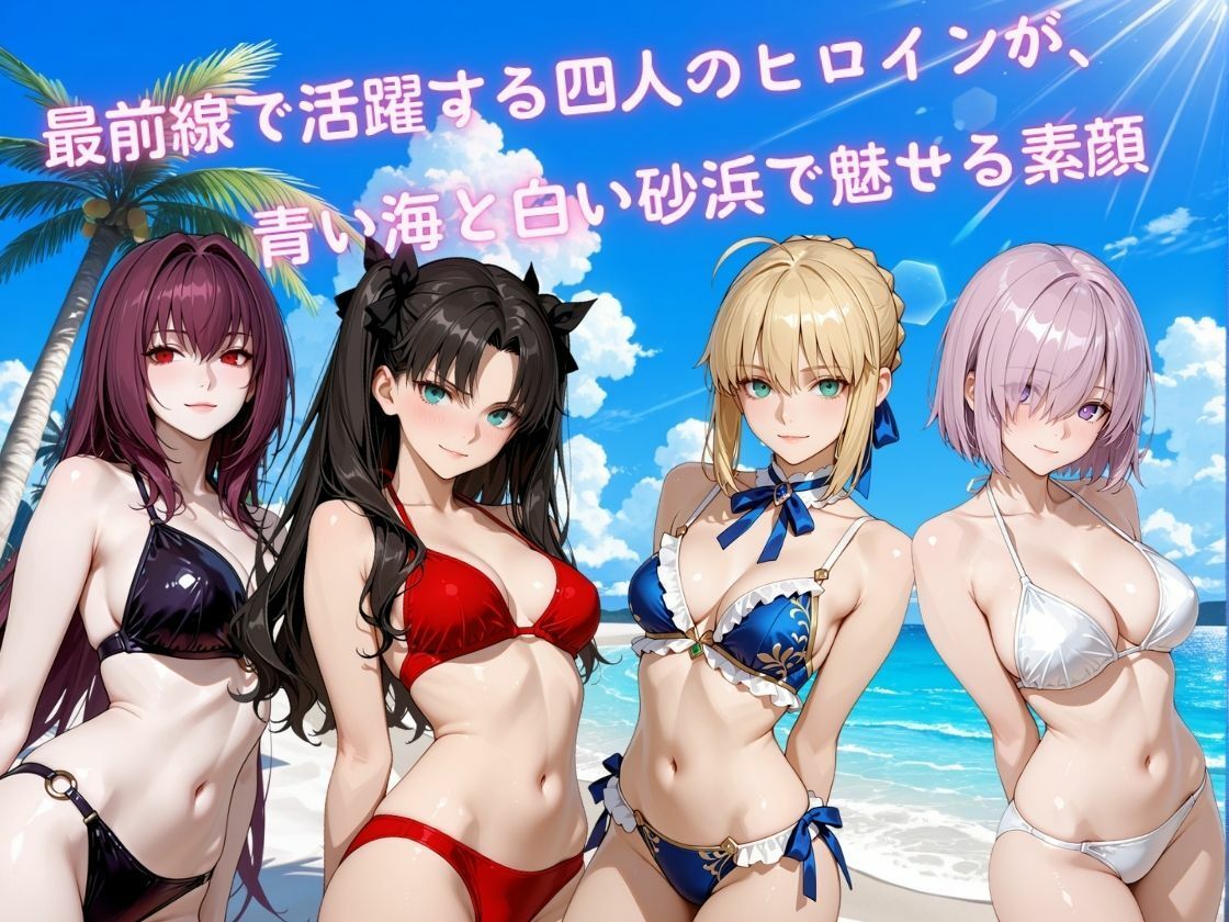 ヒロインたちの真夏休暇 ー青い海で見つけた、英雄たちの素顔ー サンプル1ページ目