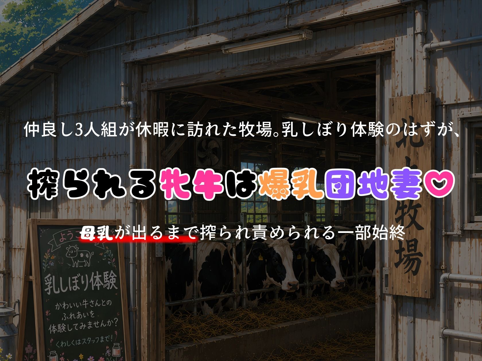 BreedingParty 爆乳団地妻の家族計画 〜搾られるのは私たちでした（はーと）〜 牧場乳しぼり体験編 サンプル1ページ目