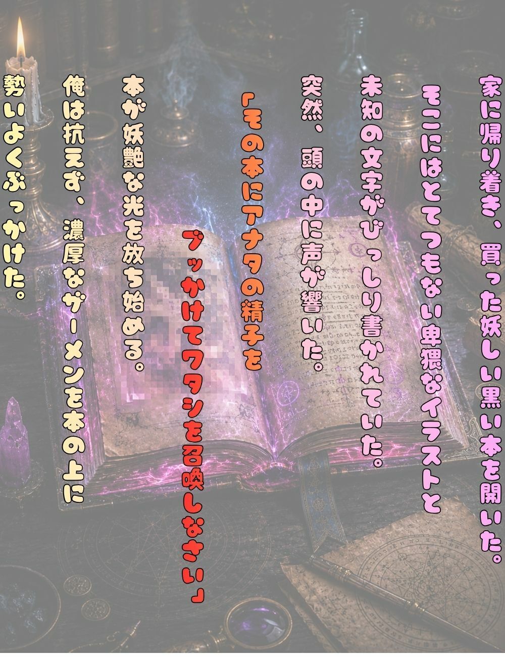 妖しい本を拾ってムラついてブッかけたら極上淫魔降臨 サンプル2ページ目