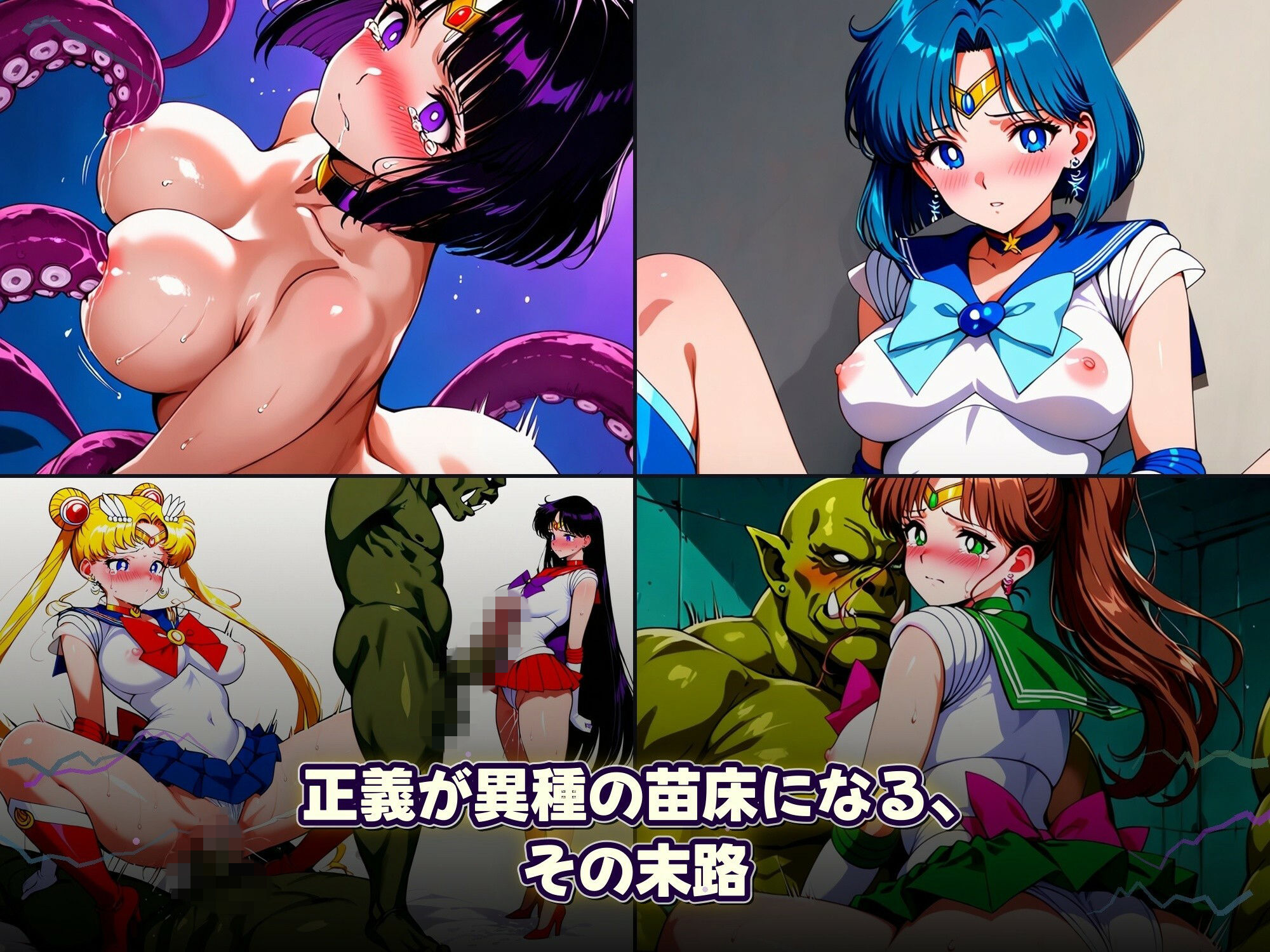 淫獣の巣窟 〜セーラーヒロインたちの聖戦〜  人間以下のオスに孕まされる9人の戦士 サンプル4ページ目