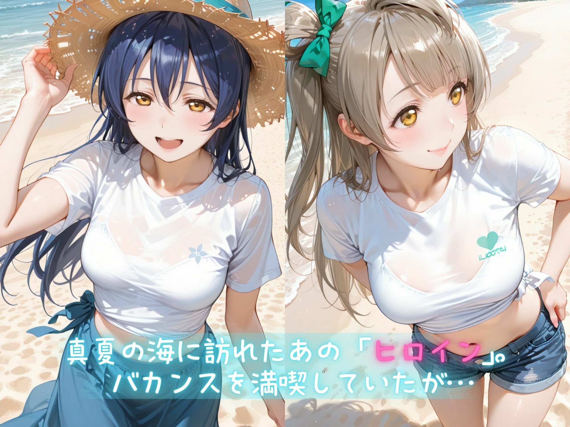 メス堕ちヒロイン  〜 う●＆こ●り 夏の海編 〜 サンプル1ページ目