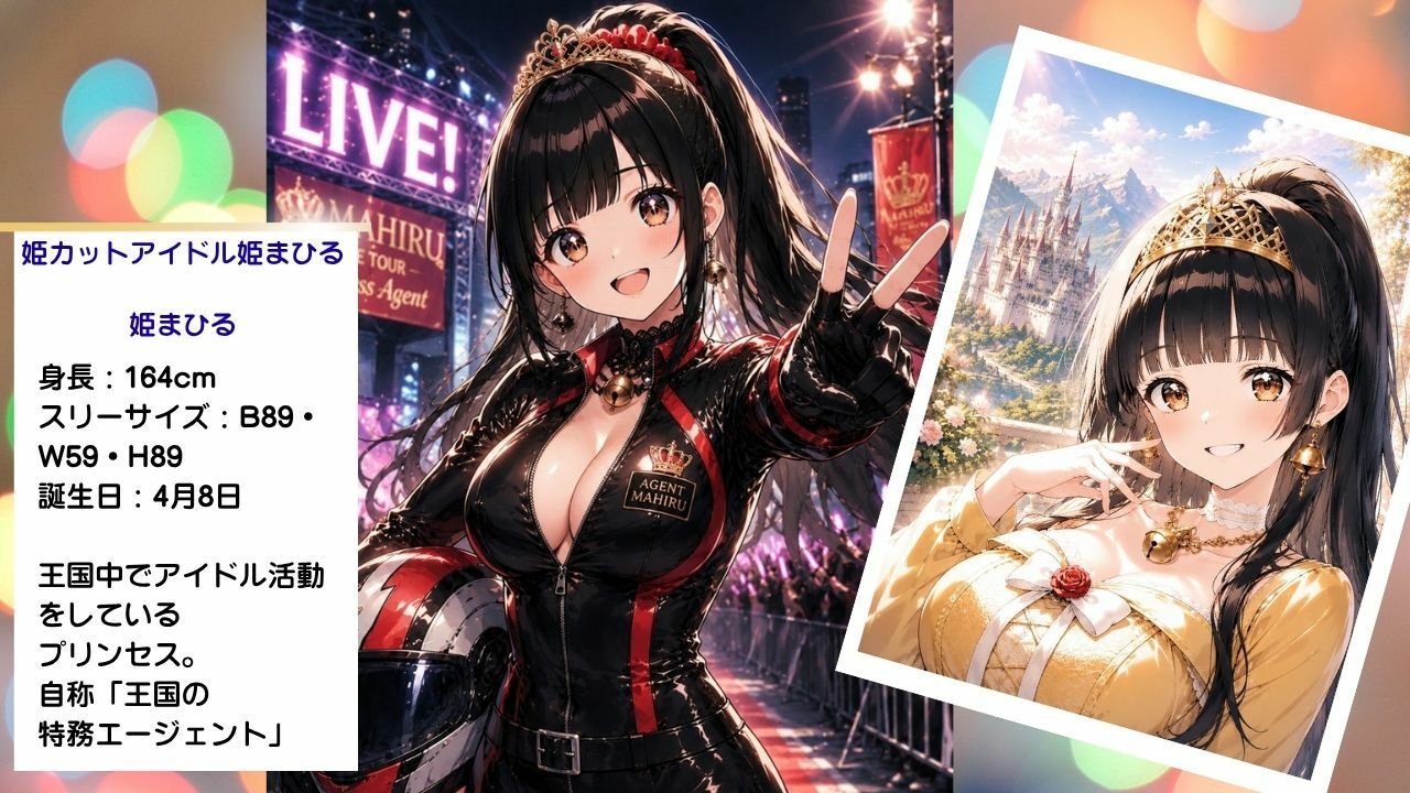 清純プリンセスの裏側  姫カットアイドル姫まひるのコスプレ交尾 〜レザースーツからはみ出るおっぱい〜 サンプル2ページ目
