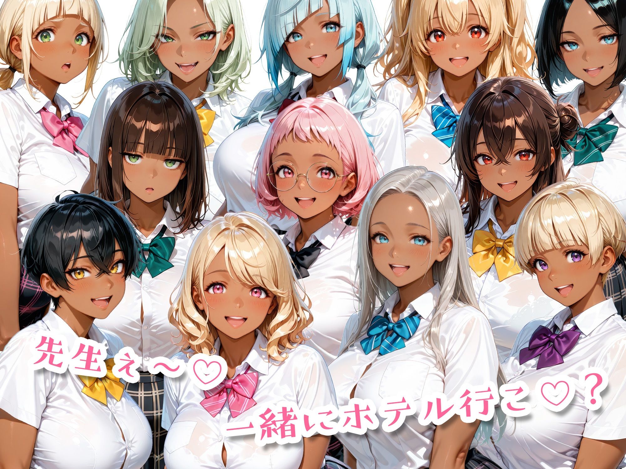 12人のムチムチ黒ギャル生徒と制服プレイ サンプル10ページ目