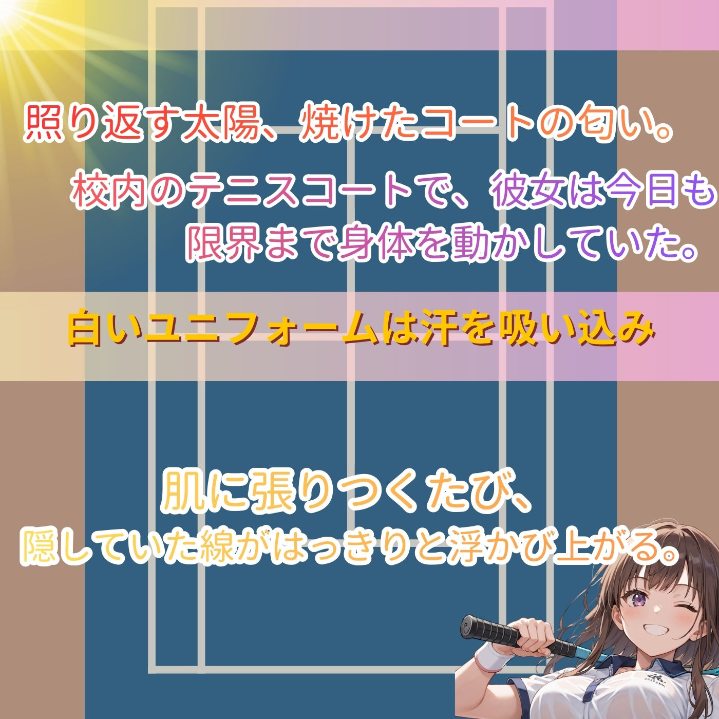 学園性活！ユニフォームに滲む汗 テニス部の本気がエロい6【汗かく美少女の厳選CG233枚収録】スマホ向け サンプル2ページ目