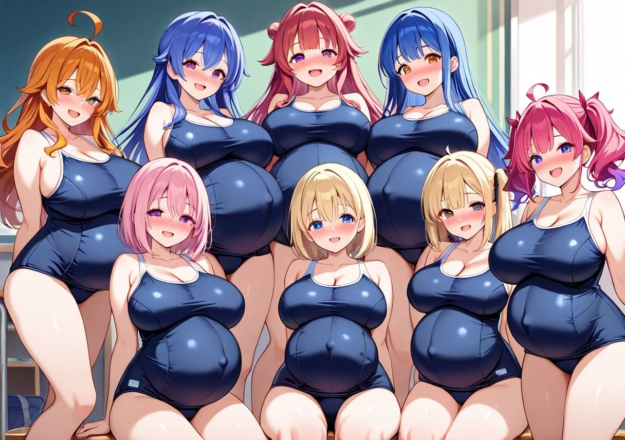 大乱交！！ボテ腹シンクロ部 サンプル3ページ目