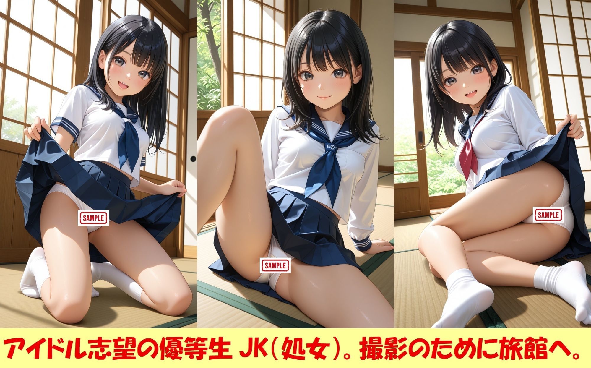 現役JKが撮影会でパンチラを撮られ生涯オカズ化6―優等生のハメ撮り― サンプル1ページ目