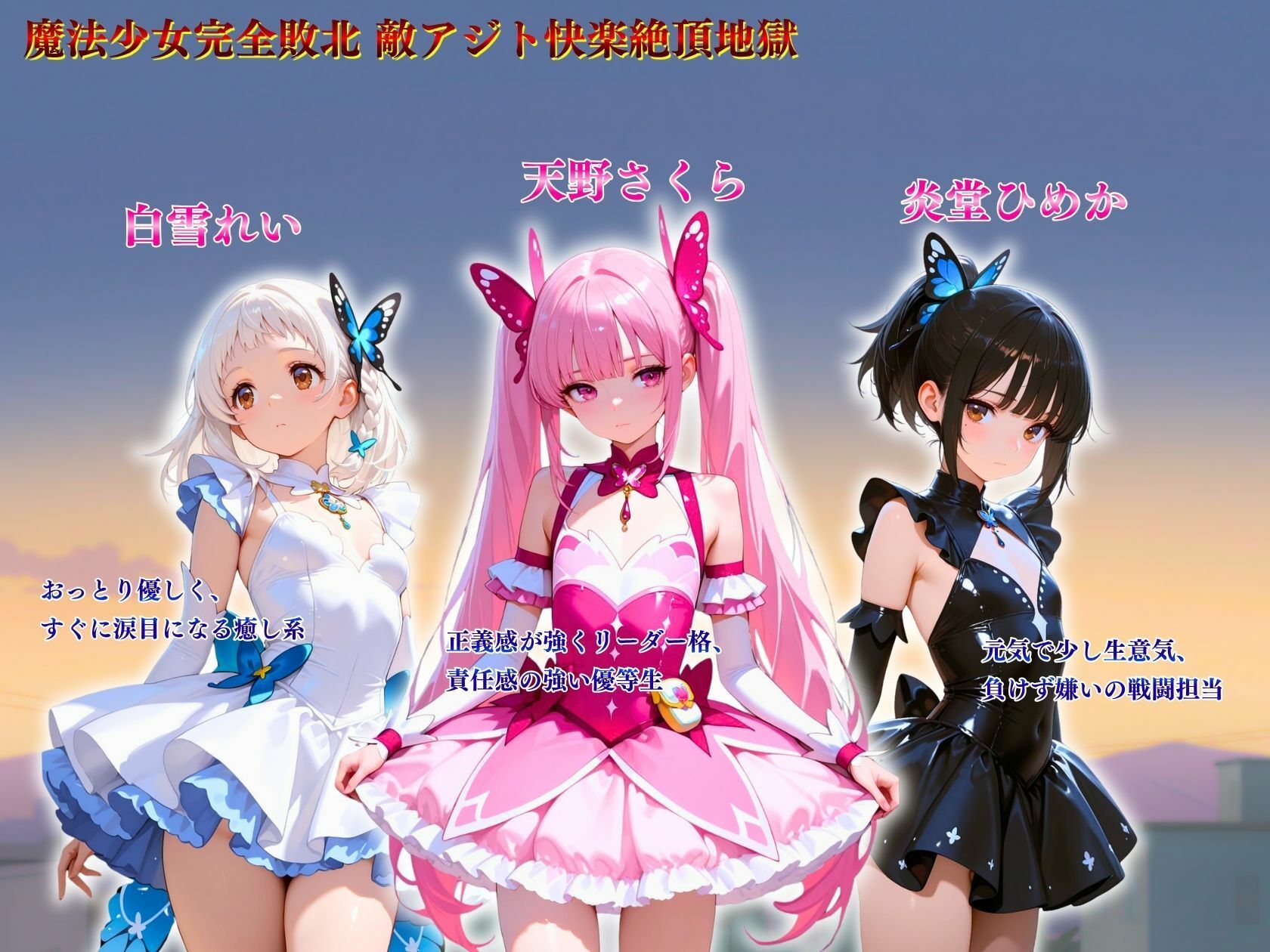 魔法少女完全敗北「ダメ…皆には手を出さないで…」敵アジト快楽絶頂地獄 サンプル2ページ目