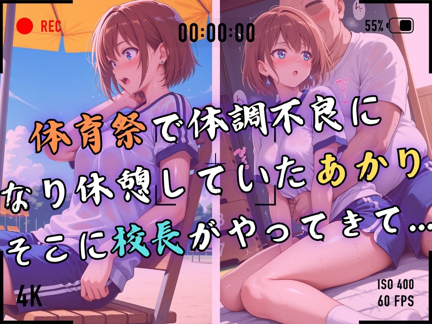 【4Kイラスト】1万3000人の生徒を抱いた校長による森あかりへの性指導（体育祭編） サンプル4ページ目
