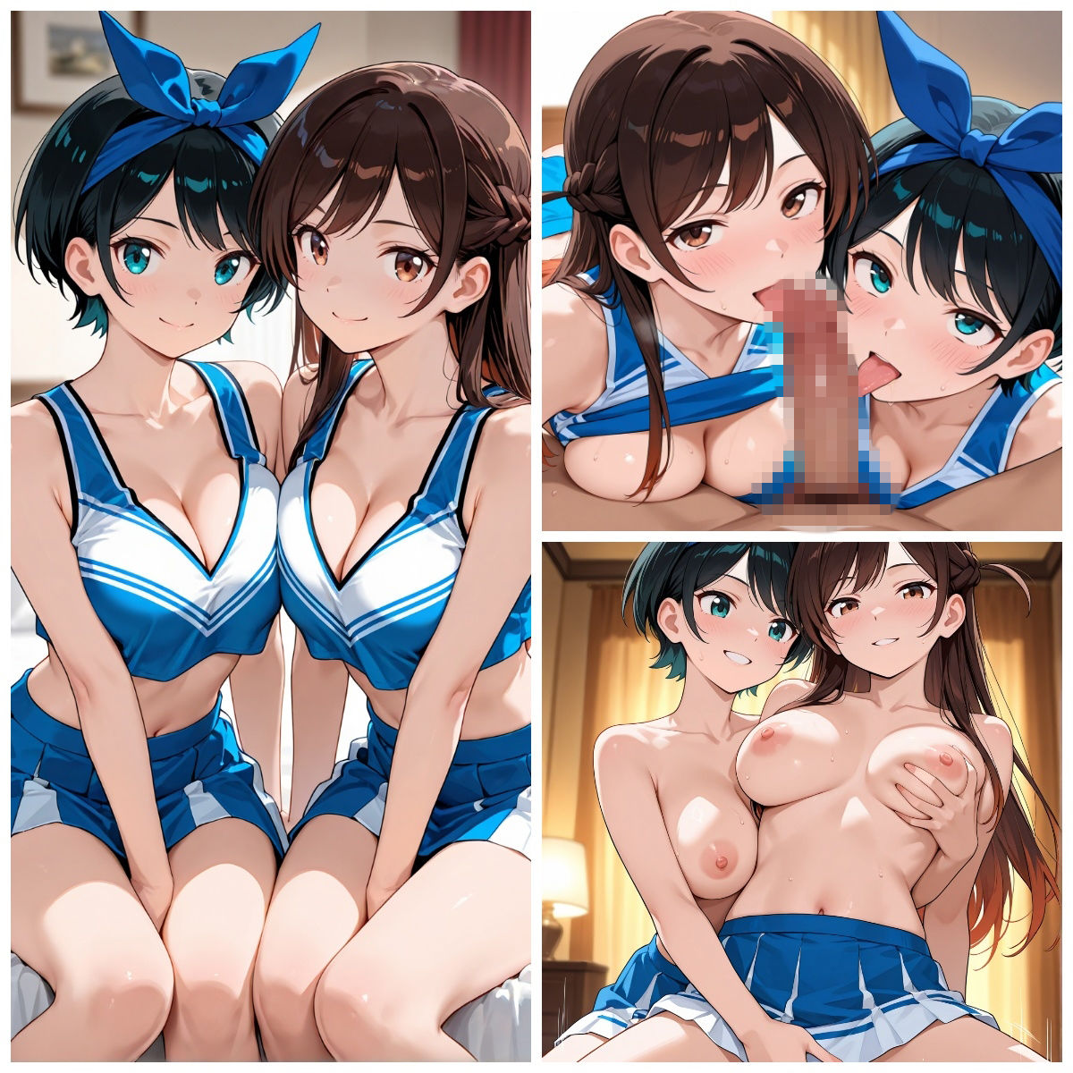 水原〇鶴と更科〇夏とえっち サンプル1ページ目