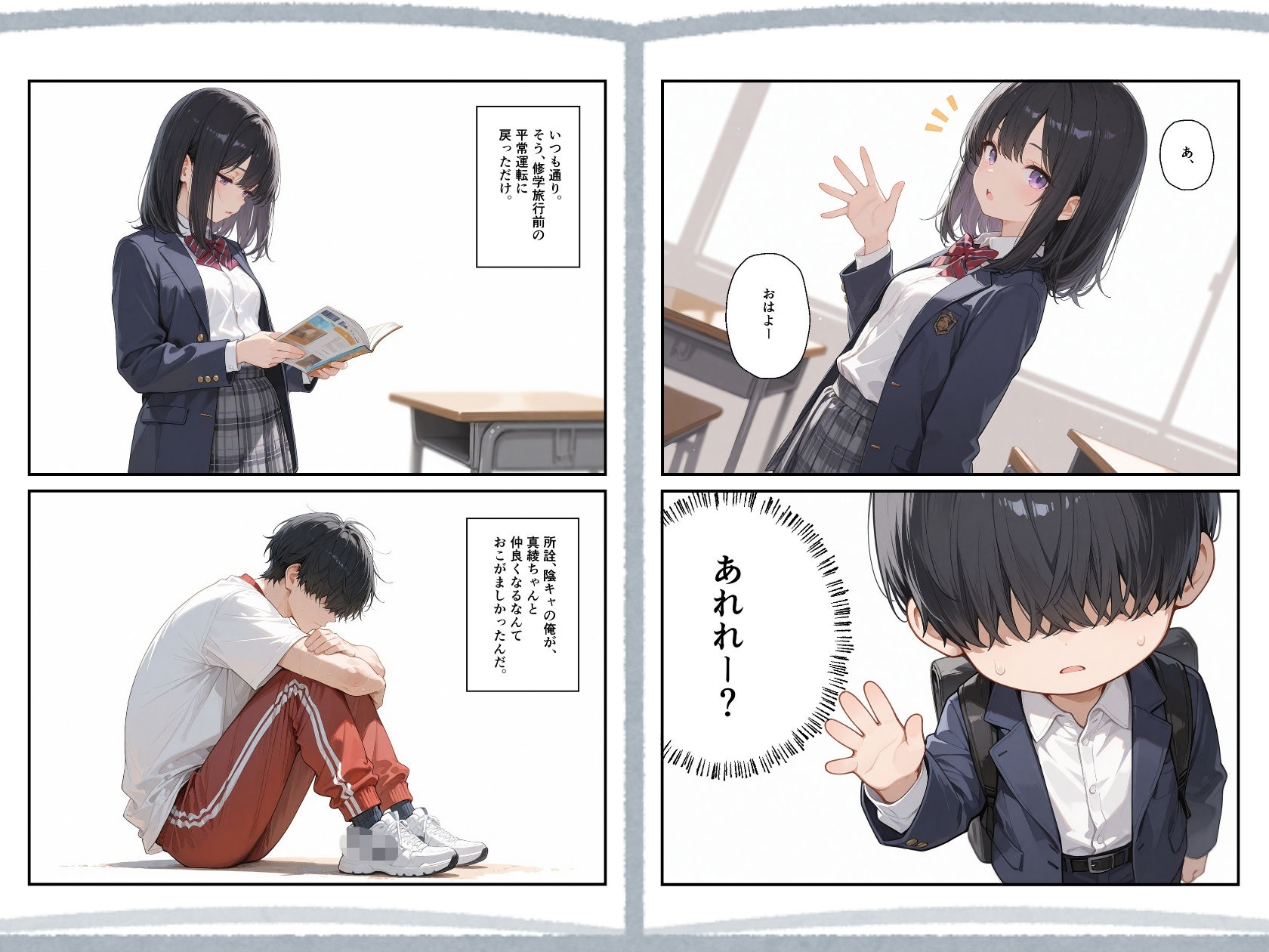 修学旅行、後。憧れの同級生との後日談。 サンプル3ページ目