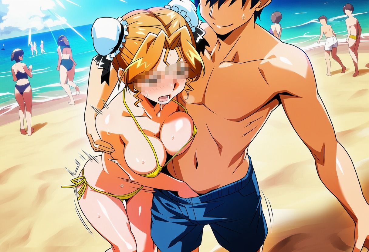 真夏のビーチで遊ぼう（早〇晶  お団子編） サンプル2ページ目