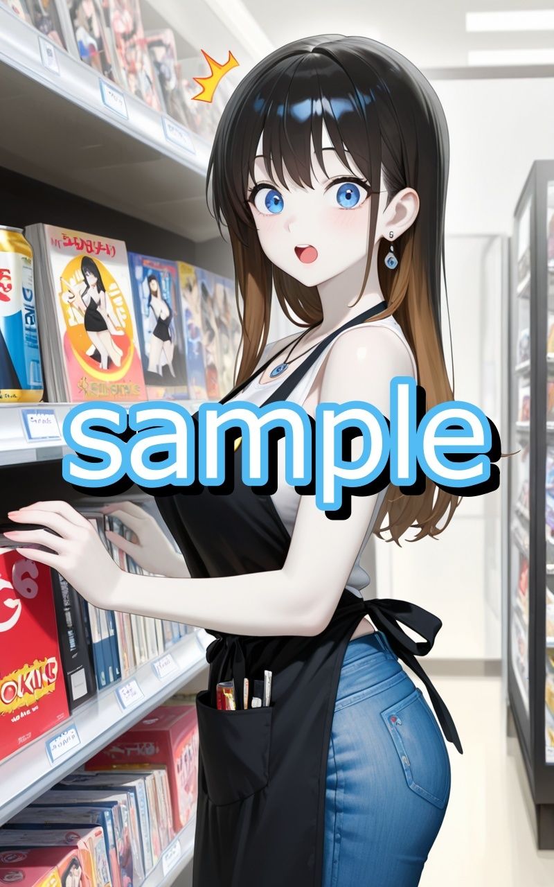 アニメショップで働いていたギャルに偶然遭遇したオタク君がトイレでしちゃうイラスト集 サンプル1ページ目