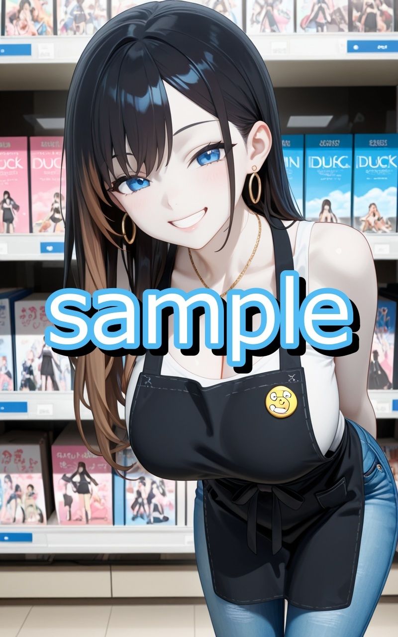 アニメショップで働いていたギャルに偶然遭遇したオタク君がトイレでしちゃうイラスト集 サンプル2ページ目