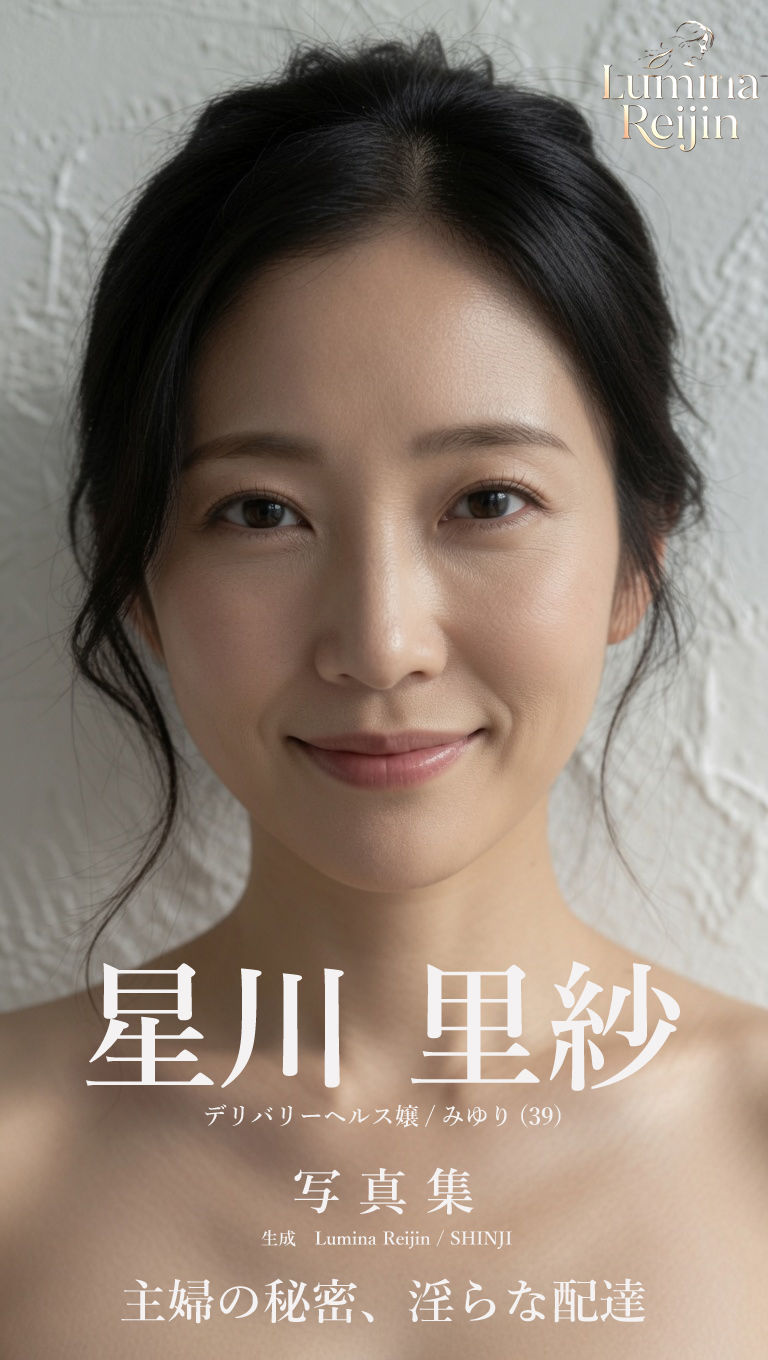 【AI生成】AI写真集 Vol.2 星川里紗 デリバリーヘルス嬢/みゆり（39）「主婦の秘密、淫らな配達」 サンプル2ページ目