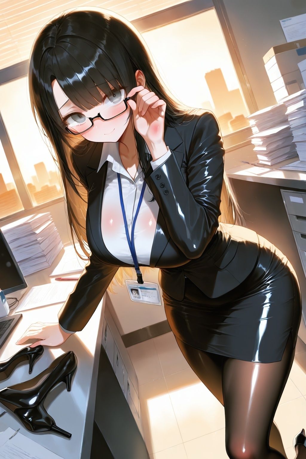 黒髪巨乳OLのヒミツ サンプル2ページ目