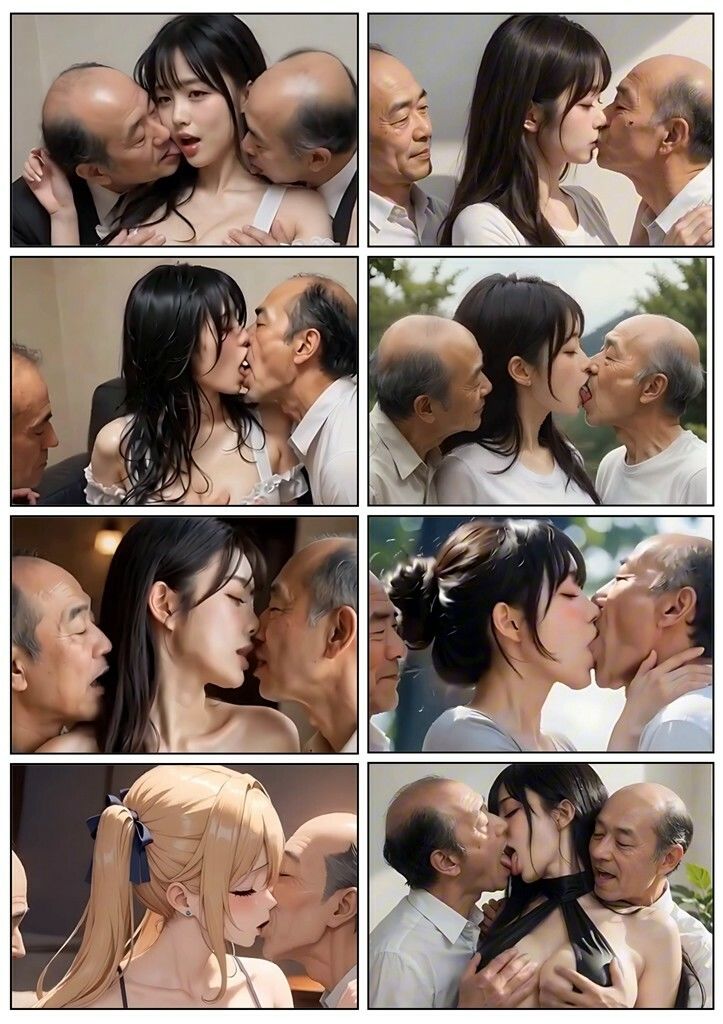 美女とおじさんのディープキス キス好き大集合♪ 3P編2 サンプル5ページ目
