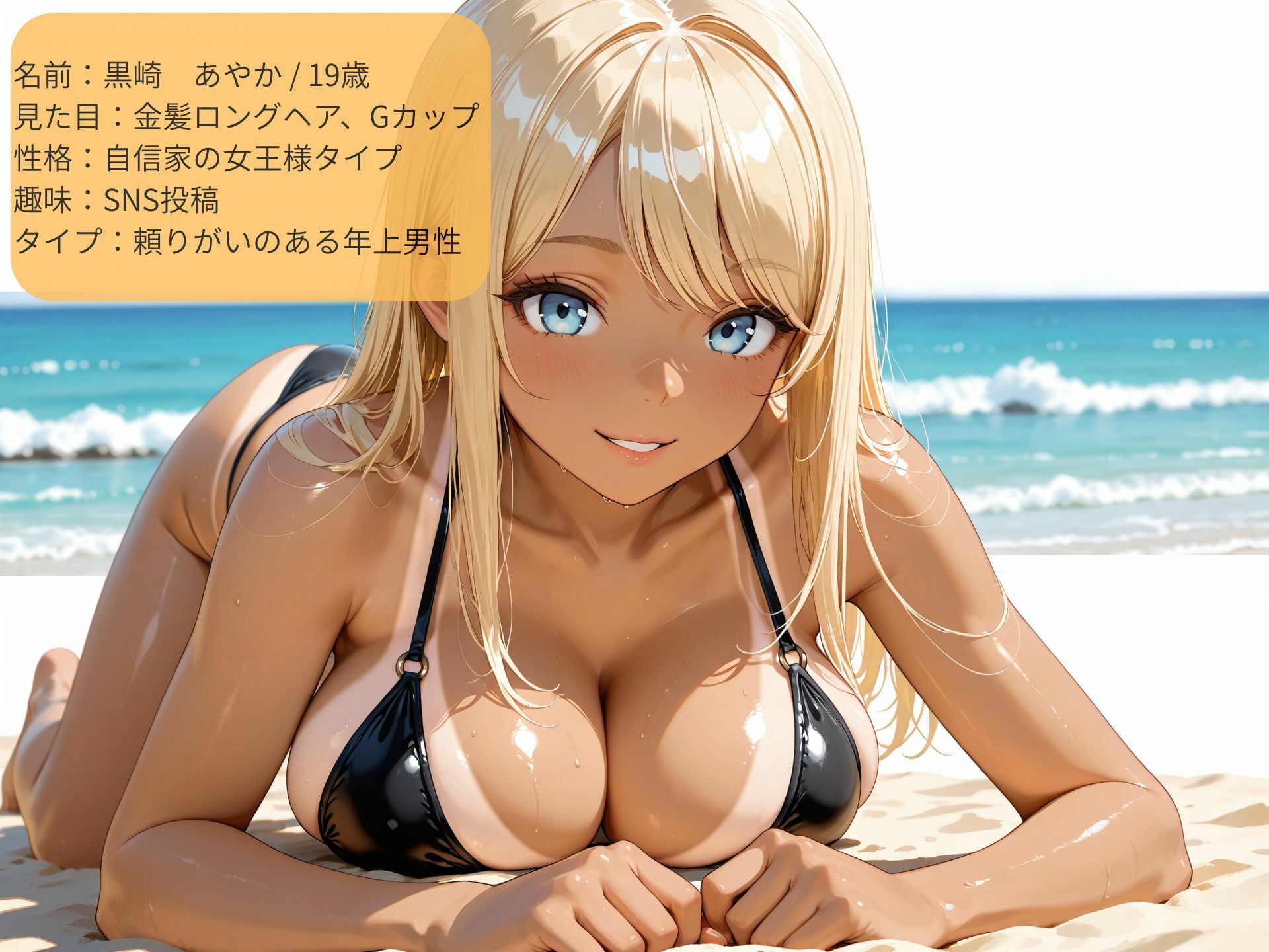 巨乳黒ギャルビッチに逆ナンされてビーチで生ハメ！ サンプル1ページ目