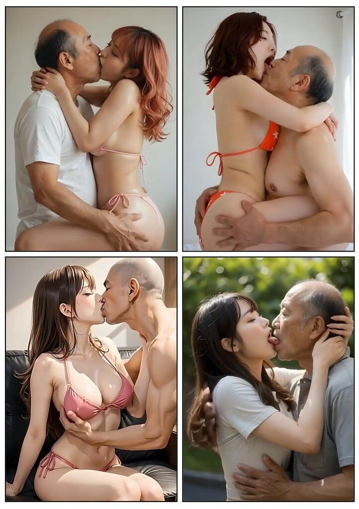 美女とおじさんのディープキス キス好き大集合♪3 サンプル4ページ目
