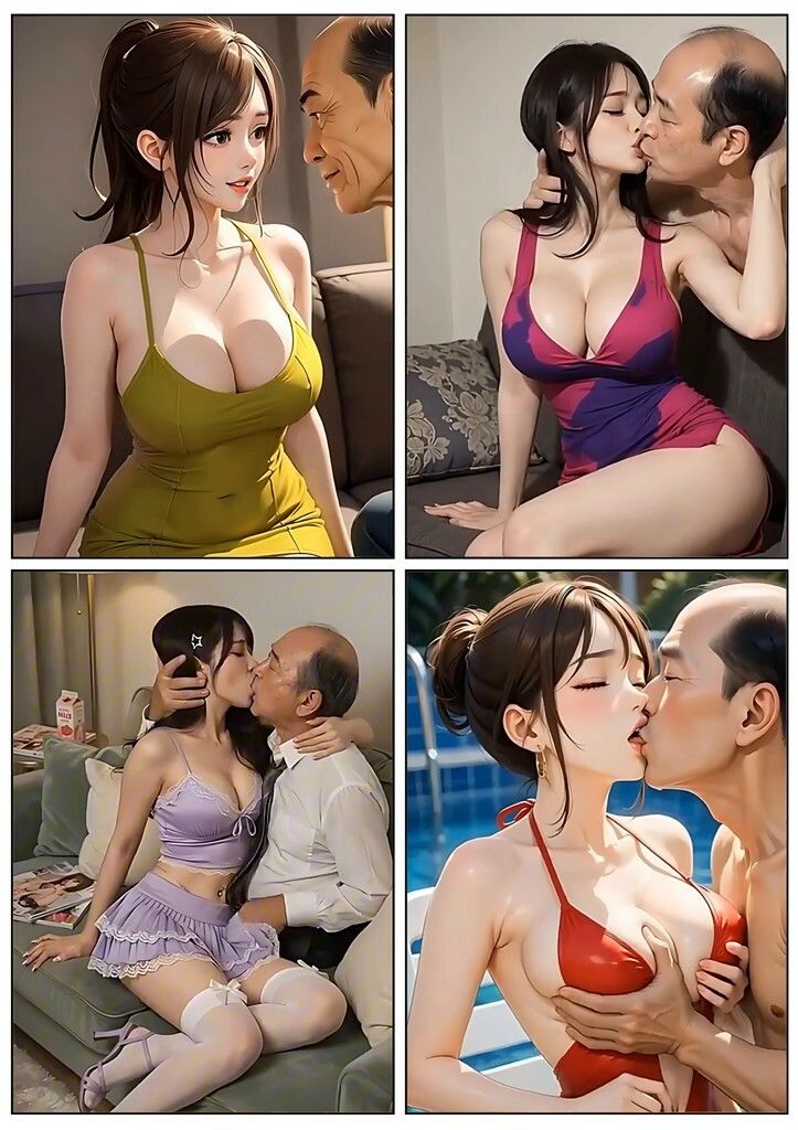 美女とおじさんのディープキス キス好き大集合♪3 サンプル9ページ目