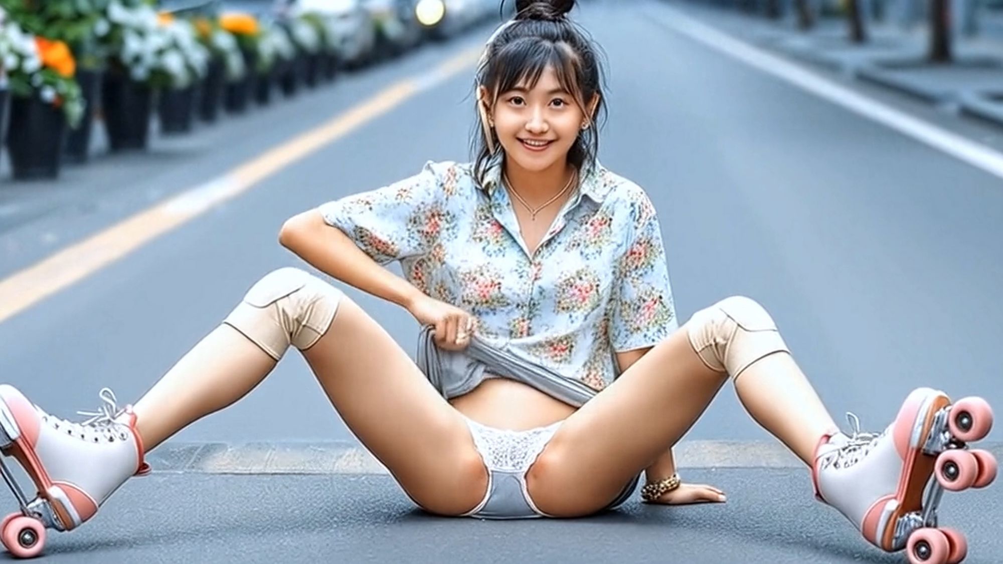 妄想25 生パンでローラースケートするギャル AI生成動画 サンプル2ページ目