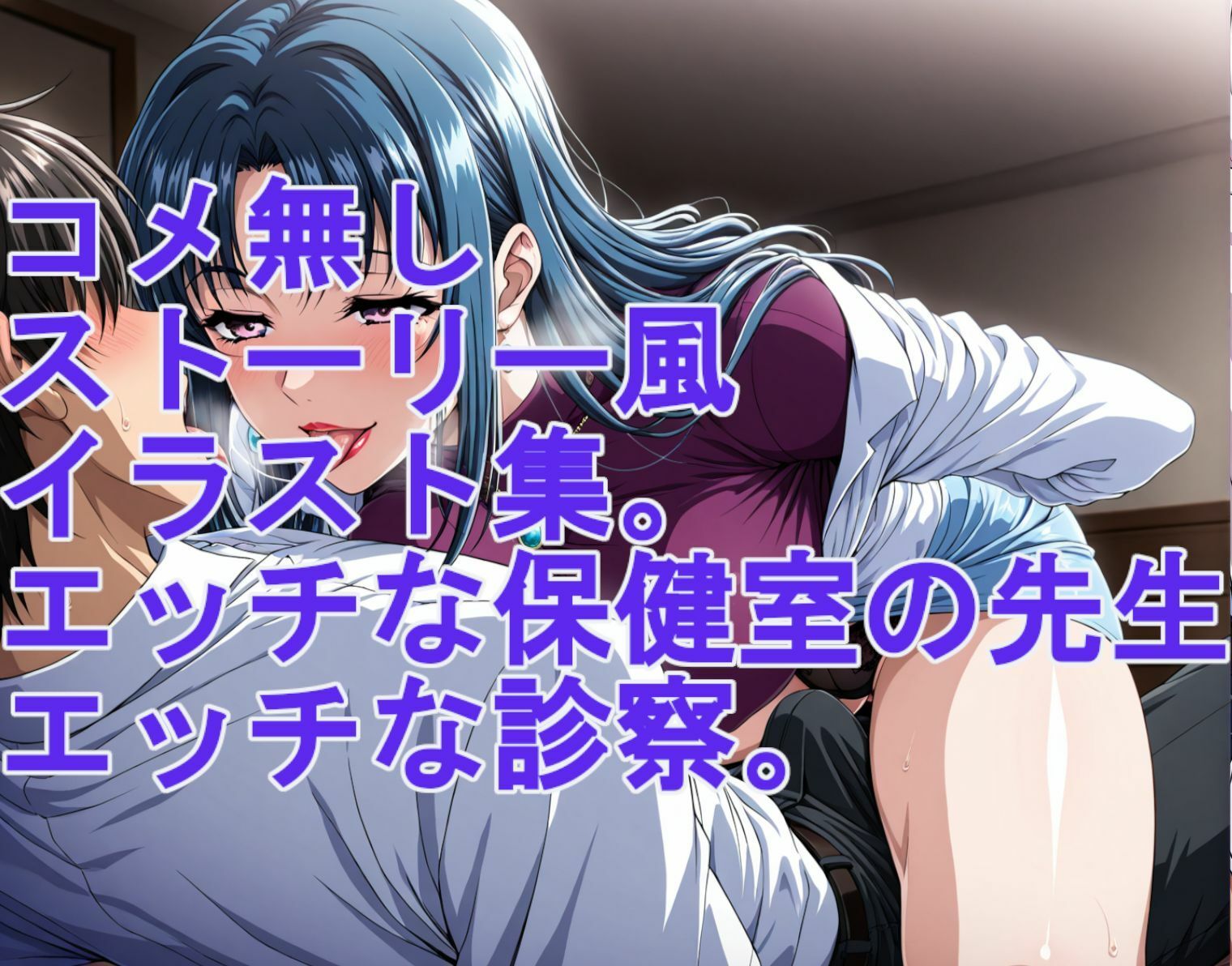 ストーリー風イラスト集。保健室の先生のエッチな診察 サンプル5ページ目