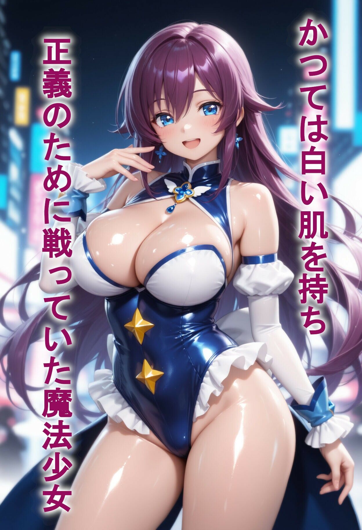 【悪堕ち×淫紋】紫髪の褐色爆乳魔法少女。はち切れそうな肉厚ボディを晒し、ラブホで徹底的に貪り尽くされる淫らな末路！ サンプル2ページ目